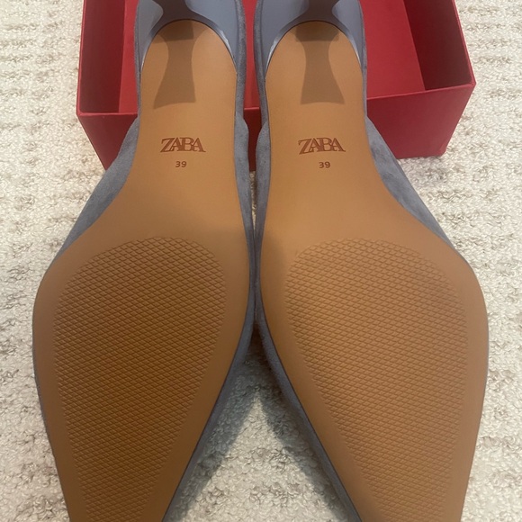 Zara denim blue suede mules - Picture 3 of 5